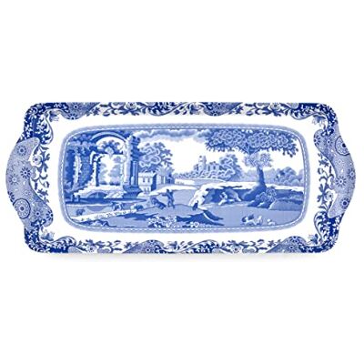 Pimpernel Spode x Blue Italian Melamine Sandwich Tray Durable Melamine Serving Tray for Tea, Coffee & Snacks, Microwave Safe, Suitable for Everyday Use or Entertaining, 38.5cm Pimpernel Spode x Blue Italian Melamine Sandwich Tray Durable Melamine Serving Tray for Tea, Coffee & Snacks, Microwave Safe, Suitable for Everyday Use or Entertaining, 38.5cm