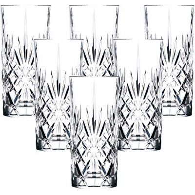 Lorren Home Trends RCR Crystal Melodia Collection High Ball Glass Set Lorren Home Trends RCR Crystal Melodia Collection High Ball Glass Set