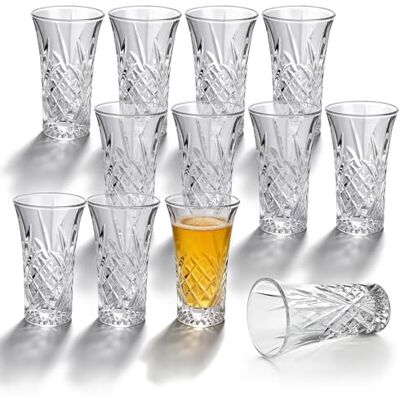 ASelected 12 Pcs Shot Glasses, 65ML Clear Shot Glass, Heavy Base Shot Glasses Set for Cocktail, Whisky, Vodka ASelected 12 Pcs Shot Glasses, 65ML Clear Shot Glass, Heavy Base Shot Glasses Set for Cocktail, Whisky, Vodka