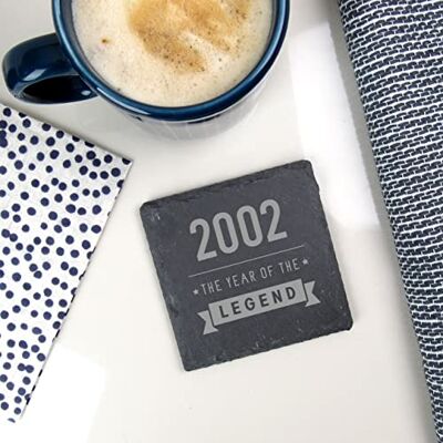 eBuyGB Engraved Square Slate Coaster -2002 Year of The Legend Design 21st Birthday Gifts for Him, Men Gift for Son, Brother, Friend, Cousin Drinks Mat, Placemat eBuyGB Engraved Square Slate Coaster -2002 Year of The Legend Design 21st Birthday Gifts for Him, Men Gift for Son, Brother, Friend, Cousin Drinks Mat, Placemat