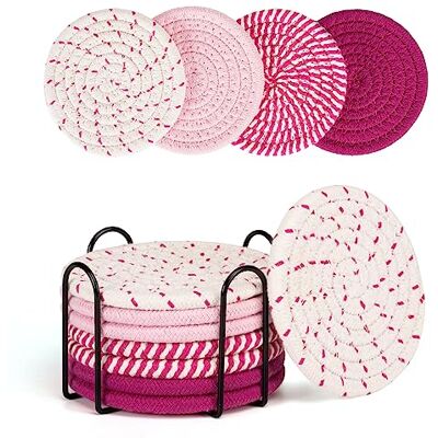 Smgmg Absorbent Coasters Set 4 Pack Pink, 8 Pack Cute Coasters for Coffee Table & Desk Smgmg Absorbent Coasters Set 4 Pack Pink, 8 Pack Cute Coasters for Coffee Table & Desk