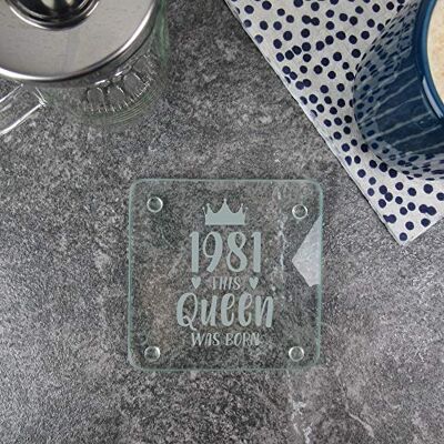 eBuyGB , Placemat 1981 This Queen was Born Square Coaster Drinks Mat, Glass eBuyGB , Placemat 1981 This Queen was Born Square Coaster Drinks Mat, Glass