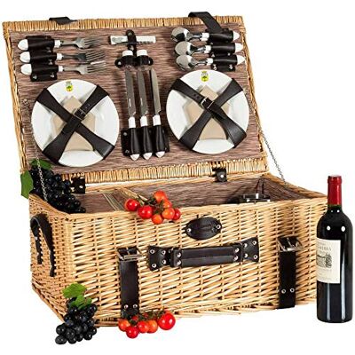 Les Jardins de la Comtesse Picnic Basket for 6 people "Louvre", complete with insulated compartment, size : 60 x 40 x 26 cm Les Jardins de la Comtesse Picnic Basket for 6 people "Louvre", complete with insulated compartment, size : 60 x 40 x 26 cm