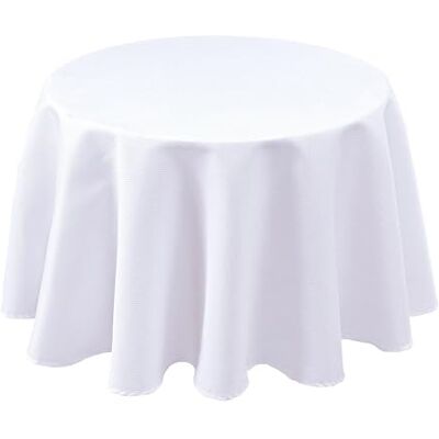 Biscaynebay Fabric Round Tablecloths 70 Inches in Diameter, White Water Resistant Tablecloths for Dining, Kitchen, Wedding and Parties etc. Machine Washable Biscaynebay Fabric Round Tablecloths 70 Inches in Diameter, White Water Resistant Tablecloths for Dining, Kitchen, Wedding and Parties etc. Machine Washable