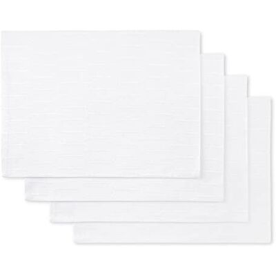 Martha Stewart Honeycomb Modern Farmhouse Reversible Placemat 4-Pack Set, White, 13"x17.5 Martha Stewart Honeycomb Modern Farmhouse Reversible Placemat 4-Pack Set, White, 13"x17.5