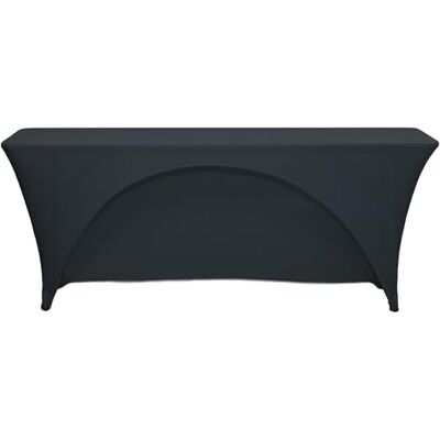 YOUR CHAIR COVERS Spandex 6 Ft x 18 Inches Open Back Rectangular Table Covers Black YOUR CHAIR COVERS Spandex 6 Ft x 18 Inches Open Back Rectangular Table Covers Black