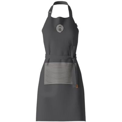 MasterChef Chef Apron for Men & Women, Cotton Cooking Apron with Pocket, Embroidered Detailing & Official Show Logo, Premium Quality Kitchen Garment, Adjustable Strap, One Size Fits All, Elite MasterChef Chef Apron for Men & Women, Cotton Cooking Apron with Pocket, Embroidered Detailing & Official Show Logo, Premium Quality Kitchen Garment, Adjustable Strap, One Size Fits All, Elite