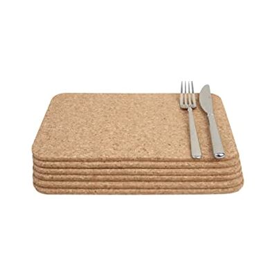 T&G Rectangular Table Mats in Cork, 28 x 20 x 0.6 cm, Set of 6 T&G Rectangular Table Mats in Cork, 28 x 20 x 0.6 cm, Set of 6