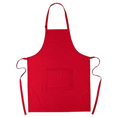 eBuyGB 100% Cotton Plain Aprons Chefs Kitchen Apron With Adjustable Neck Strap and Front Pocket Waiter Bistro Catering (Red) eBuyGB 100% Cotton Plain Aprons Chefs Kitchen Apron With Adjustable Neck Strap and Front Pocket Waiter Bistro Catering (Red)
