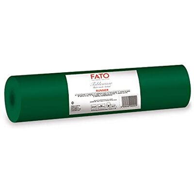 FATO Table Runner, Fabric Effect, Size 0.4x24m, Pre-cut every 1.2m, Pack of 20 Runner, Dry Paper, Airliad,, Forest Green FATO Table Runner, Fabric Effect, Size 0.4x24m, Pre-cut every 1.2m, Pack of 20 Runner, Dry Paper, Airliad,, Forest Green