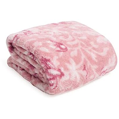 Vera Bradley womens Fleece Plush Shimmer Throw Blanket D cor, Frosted Lace Pink, One Size Vera Bradley womens Fleece Plush Shimmer Throw Blanket D cor, Frosted Lace Pink, One Size