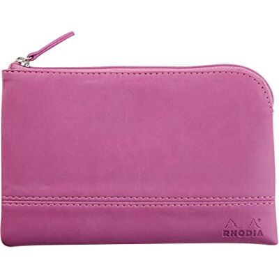 Rhodia 116541C Faux Leather Zipped Pouch Lilac Size S (11 x 17 cm) Genuine Stitching Orange Fabric Inside Storage for Documents, Small Supplies Rhodia 116541C Faux Leather Zipped Pouch Lilac Size S (11 x 17 cm) Genuine Stitching Orange Fabric Inside Storage for Documents, Small Supplies