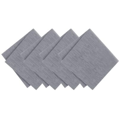 Elrene Home Fashions Continental Solid Texture Water and Stain Resistant Fabric Dining Napkins, Set of 4, 17"x17", Gray Elrene Home Fashions Continental Solid Texture Water and Stain Resistant Fabric Dining Napkins, Set of 4, 17"x17", Gray