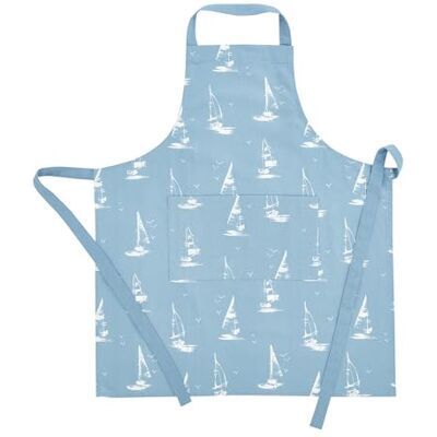Catherine Lansfield Salcombe Boats Cotton 70x80cm Kitchen Adult Apron Blue Catherine Lansfield Salcombe Boats Cotton 70x80cm Kitchen Adult Apron Blue
