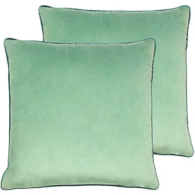 Paoletti Meridian Twin Pack Feather Filled Cushions, Polyester, Mineral/Teal, 55 x 55cm Paoletti Meridian Twin Pack Feather Filled Cushions, Polyester, Mineral/Teal, 55 x 55cm