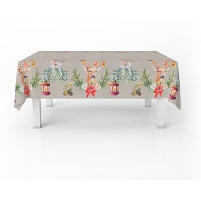 Italian Bed Linen 100% Cotton Anti-Stain Panama Tablecloth, Magico Natale 150 x 150 cm Italian Bed Linen 100% Cotton Anti-Stain Panama Tablecloth, Magico Natale 150 x 150 cm