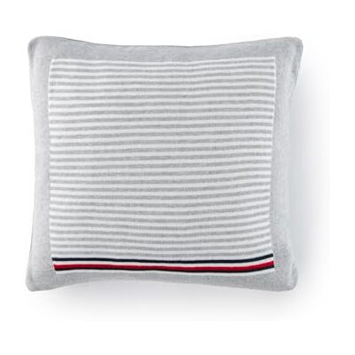 Tommy Hilfiger Decorative Throw Pillow Cover Grey Mesh 100% Organic Cotton Mini Stripe Plain Border Soft Modern Cushion Cover 40x40cm Tommy Hilfiger Decorative Throw Pillow Cover Grey Mesh 100% Organic Cotton Mini Stripe Plain Border Soft Modern Cushion Cover 40x40cm
