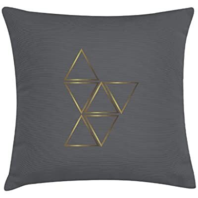 Tak Design Pillow, Cotton, Grey/Gold, 45mm X 45mm X 2mm Tak Design Pillow, Cotton, Grey/Gold, 45mm X 45mm X 2mm