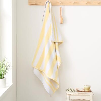 Bianca Reversible Stripe 100x150cm Cotton Jacquard Bath Sheet Yellow Bianca Reversible Stripe 100x150cm Cotton Jacquard Bath Sheet Yellow