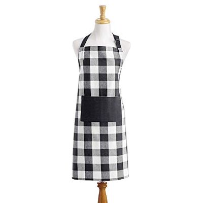 Elrene Home Fashions Farmhouse Living Buffalo-Check Kitchen Apron with Pocket, 28" x 33", Black/White Elrene Home Fashions Farmhouse Living Buffalo-Check Kitchen Apron with Pocket, 28" x 33", Black/White