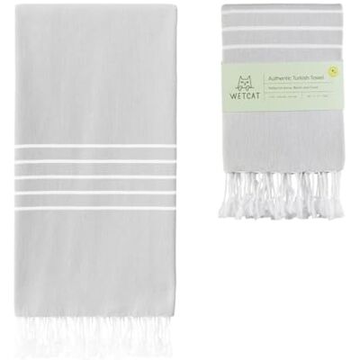 WETCAT Turkish Beach Towel 38x71 100% Cotton Sand Free Quick Dry Towel Extra Large Light Travel Towel for Adults Beach Gifts Grey WETCAT Turkish Beach Towel 38x71 100% Cotton Sand Free Quick Dry Towel Extra Large Light Travel Towel for Adults Beach Gifts Grey