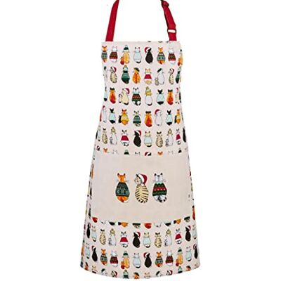 Ulster Weavers Christmas Cats Apron (70 x 80cm) 100% Cotton 1x Pocket Washable Cat Apron for Christmas Natural Apron for Chef Christmas Kitchen Decorations Cat Lovers Gifts Ulster Weavers Christmas Cats Apron (70 x 80cm) 100% Cotton 1x Pocket Washable Cat Apron for Christmas Natural Apron for Chef Christmas Kitchen Decorations Cat Lovers Gifts