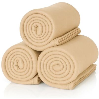ALCLEAR 3 pieces Oeko Tex certified fleece blankets, color: sand, great size 130x160 cm, over 200 g/m2, sofa blanket couch blanket living blanket, picnic blanket sofa throw blanket ALCLEAR 3 pieces Oeko Tex certified fleece blankets, color: sand, great size 130x160 cm, over 200 g/m2, sofa blanket couch blanket living blanket, picnic blanket sofa throw blanket