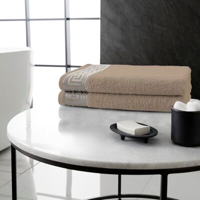 GC GAVENO CAVAILIA Greek Bath Sheet Towel Set 2 Piece Egyptian Cotton Towels Quick Dry Large Bath Towel (80 x 140 cm) 500 GSM Towel For Bathroom (80 x 140 cm) Natural GC GAVENO CAVAILIA Greek Bath Sheet Towel Set 2 Piece Egyptian Cotton Towels Quick Dry Large Bath Towel (80 x 140 cm) 500 GSM Towel For Bathroom (80 x 140 cm) Natural