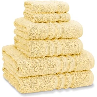 Catherine Lansfield Zero Twist Cotton 6 Piece Towel Bale Set Yellow Catherine Lansfield Zero Twist Cotton 6 Piece Towel Bale Set Yellow