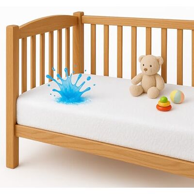 DUDU N GIRLIE Travel Cot Mattress Protector 65 x 95 Waterproof, Non Noisy Cot Protector Waterproof Fitted Breathable Terry Towel Deep Mattress Protector Topper Cover. DUDU N GIRLIE Travel Cot Mattress Protector 65 x 95 Waterproof, Non Noisy Cot Protector Waterproof Fitted Breathable Terry Towel Deep Mattress Protector Topper Cover.