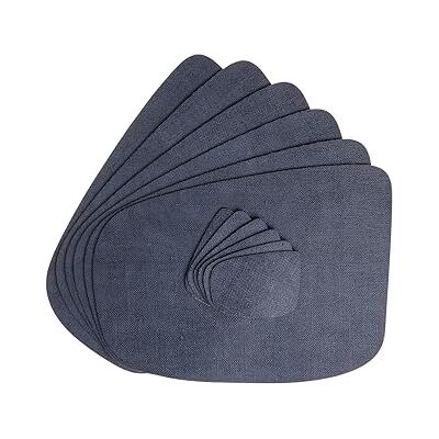 DAG Style Set of 6 American Teardrop Shape Placemats + 6 Coasters, Jute Light Blue Blueberry, 30 x 40 cm, Anti-Bacterial PVC Jute Effect, Stain Resistant, Made in Italy DAG Style Set of 6 American Teardrop Shape Placemats + 6 Coasters, Jute Light Blue Blueberry, 30 x 40 cm, Anti-Bacterial PVC Jute Effect, Stain Resistant, Made in Italy