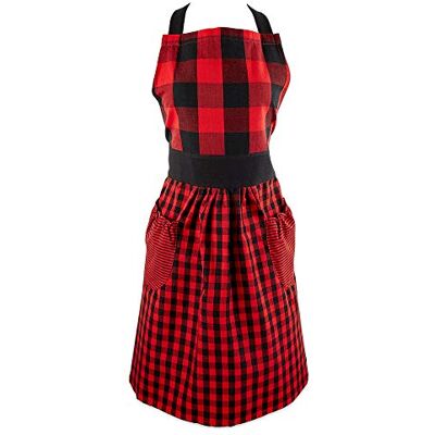 DII Gingham Check, Cotton, Red/Black, Standard DII Gingham Check, Cotton, Red/Black, Standard