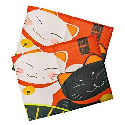 lachineuse Set of 2 Table Mats Maneki Design and Japanese Tradition lachineuse Set of 2 Table Mats Maneki Design and Japanese Tradition