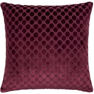 J Rosenthal & Son Soiree Velvet Filled Cushion, Jacquard Spots Pattern, Decorative Throw Pillow, 1 Piece, 43 x 43 cm, Burgundy, 100% Polyester J Rosenthal & Son Soiree Velvet Filled Cushion, Jacquard Spots Pattern, Decorative Throw Pillow, 1 Piece, 43 x 43 cm, Burgundy, 100% Polyester