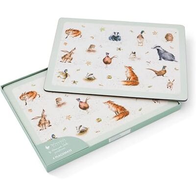 Pimpernel x Wrendale Designs Set of 4 Large Placemats for Table Multi-Color, 5mm Cork-Backed Table Mats Featuring Animals, Heat Resistant to Protect Work Surfaces Pimpernel x Wrendale Designs Set of 4 Large Placemats for Table Multi-Color, 5mm Cork-Backed Table Mats Featuring Animals, Heat Resistant to Protect Work Surfaces