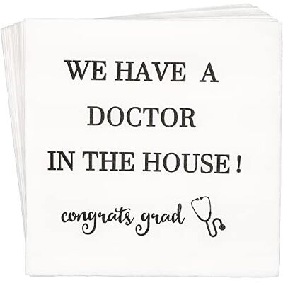 Aisosiks 50-Pack 5x5 Inch 2-Ply Black Medical School Graduation Party Napkins Aisosiks 50-Pack 5x5 Inch 2-Ply Black Medical School Graduation Party Napkins