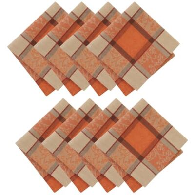 Elrene Home Fashions Autumnal Harvest Jacquard Napkins, Set of 8, 17"x17 Elrene Home Fashions Autumnal Harvest Jacquard Napkins, Set of 8, 17"x17