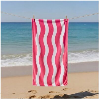 GC GAVENO CAVAILIA Wavy Stripe Beach Towels Soft Microfibre Pool Towel, Highly Absorbent & Sand-Free Lightweight Travel Beach Towel Quick Dry for Women & Men (70 x 152 Cm) Pink GC GAVENO CAVAILIA Wavy Stripe Beach Towels Soft Microfibre Pool Towel, Highly Absorbent & Sand-Free Lightweight Travel Beach Towel Quick Dry for Women & Men (70 x 152 Cm) Pink
