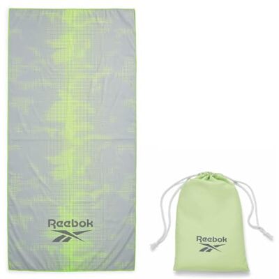 Reebok Sand Free Beach Towel Quick Dry Microfibre Towel Lightweight & Compact Includes Carry Bag Large Travel Towel for Pool, Gym & Travel Essentials 90 x 180cm, Grey/Lime Cloud Print Reebok Sand Free Beach Towel Quick Dry Microfibre Towel Lightweight & Compact Includes Carry Bag Large Travel Towel for Pool, Gym & Travel Essentials 90 x 180cm, Grey/Lime Cloud Print