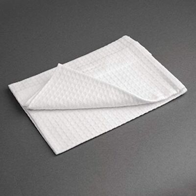 Vogue 100% Cotton Thick and Absorbent Honeycomb Weave White Tea Towel Cloths, Pack of 10, Size: 762(W) x 508(D)mm / 30 x 20 inch, Machine Washable CC598 Vogue 100% Cotton Thick and Absorbent Honeycomb Weave White Tea Towel Cloths, Pack of 10, Size: 762(W) x 508(D)mm / 30 x 20 inch, Machine Washable CC598