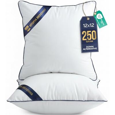 Utopia Bedding Throw Pillow Inserts (Pack of 2, White), 12 x 12 Inches Decorative Indoor Pillows for Sofa, Bed, Couch, Cushion Sham Stuffer Utopia Bedding Throw Pillow Inserts (Pack of 2, White), 12 x 12 Inches Decorative Indoor Pillows for Sofa, Bed, Couch, Cushion Sham Stuffer