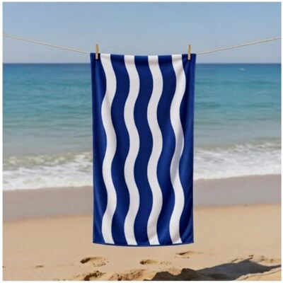 GC GAVENO CAVAILIA Wavy Stripe Beach Towels Soft Microfibre Pool Towel, Highly Absorbent & Sand-Free Lightweight Travel Beach Towel Quick Dry for Women & Men (70 x 152 Cm) Navy GC GAVENO CAVAILIA Wavy Stripe Beach Towels Soft Microfibre Pool Towel, Highly Absorbent & Sand-Free Lightweight Travel Beach Towel Quick Dry for Women & Men (70 x 152 Cm) Navy