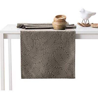AmeliaHome Table Runner 30 x 80 cm Lotus Effect Water-Repellent Leaves Cappuccino Gaia AmeliaHome Table Runner 30 x 80 cm Lotus Effect Water-Repellent Leaves Cappuccino Gaia
