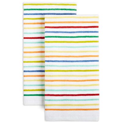 Fiesta Tropical Stripe Kitchen Towel Set, 16"x28", Multi-Colored Fiesta Tropical Stripe Kitchen Towel Set, 16"x28", Multi-Colored