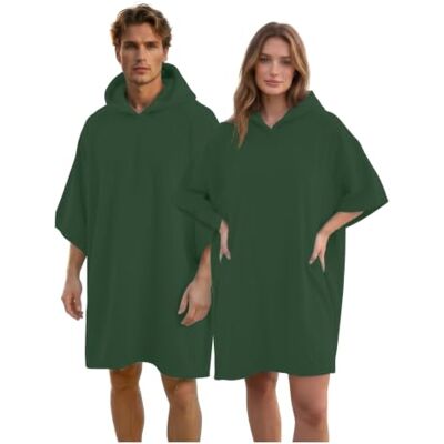 GC GAVENO CAVAILIA Poncho Towel Adult Changing Robe Women Men for Beach, Bath, Swimming Poncho with Hooded Lightweight, Super Absorbent Quick Drying Towel Changing Robe 108x85cm, Green GC GAVENO CAVAILIA Poncho Towel Adult Changing Robe Women Men for Beach, Bath, Swimming Poncho with Hooded Lightweight, Super Absorbent Quick Drying Towel Changing Robe 108x85cm, Green