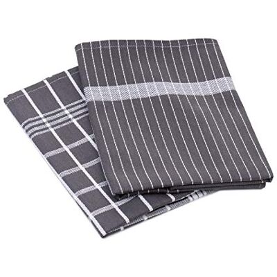Gözze Set of 4 Tea Towels, 100% Recycled Materials (65% Cotton and 35% Polyester), 50 x 70 cm Anthracite Gözze Set of 4 Tea Towels, 100% Recycled Materials (65% Cotton and 35% Polyester), 50 x 70 cm Anthracite