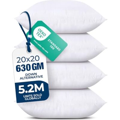 Utopia Bedding Throw Pillows (Set of 4, White), 20 x 20 Inches Pillows for Sofa, Bed and Couch Decorative Stuffer Pillows Utopia Bedding Throw Pillows (Set of 4, White), 20 x 20 Inches Pillows for Sofa, Bed and Couch Decorative Stuffer Pillows