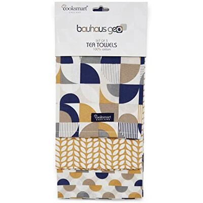 Cooksmart British Designed Pack of 3 Tea Towels Luxury Tea Towels for Kitchen Modern Designed Tea Towel Set Cooksmart British Designed Pack of 3 Tea Towels Luxury Tea Towels for Kitchen Modern Designed Tea Towel Set