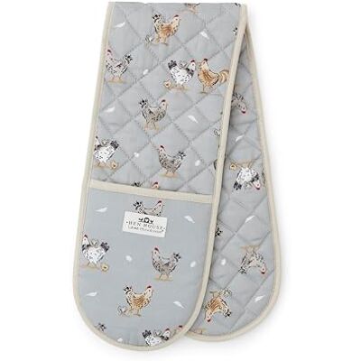 Cooksmart Hen House Lane Double Oven Gloves Cotton Kitchen Mitts British Designed, 100% Cotton Fabric, Heat Resistant Padding, Double Oven Mitts, Farmhouse Design, Machine Washable Cooksmart Hen House Lane Double Oven Gloves Cotton Kitchen Mitts British Designed, 100% Cotton Fabric, Heat Resistant Padding, Double Oven Mitts, Farmhouse Design, Machine Washable