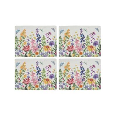 Pimpernel Portmeirion x Wildflowers Large Placemats Set of 4, Cork Backed Table Mats, Heat & Stain Resistant Table Protection, Floral Meadow Design, 40 x 30 cm Pimpernel Portmeirion x Wildflowers Large Placemats Set of 4, Cork Backed Table Mats, Heat & Stain Resistant Table Protection, Floral Meadow Design, 40 x 30 cm